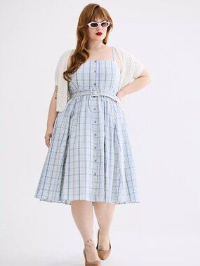 Like New Torrid Retro Chic Button Front Midi Dress - Torrid Sz. 00)